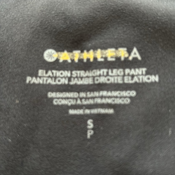 NEW Athleta Elation strait leg, black pants, size small - Picture 4 of 7